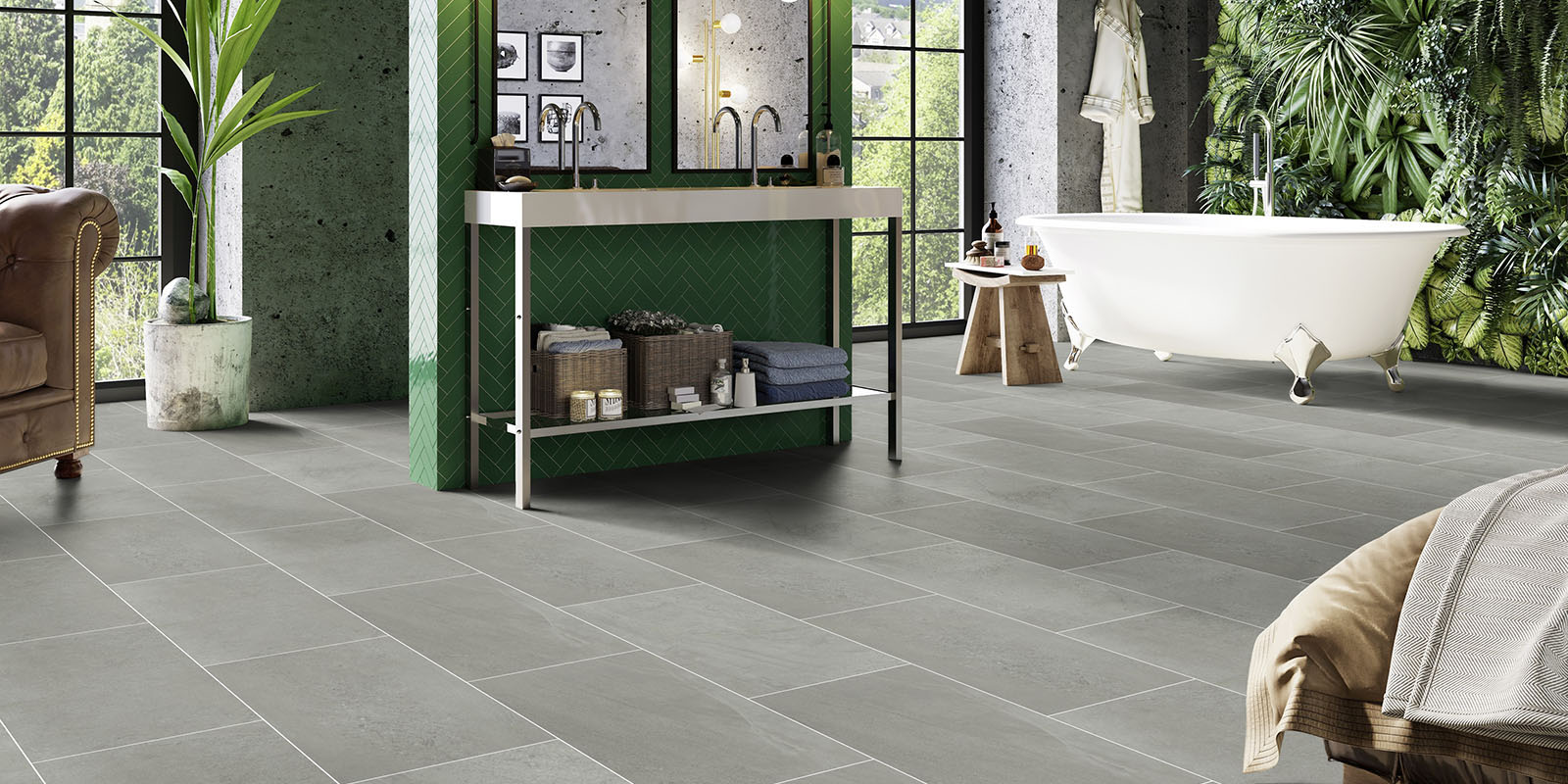 Invictus® Luxury Vinyl Flooring - Groovy Granite - Shadow - Wetroom
