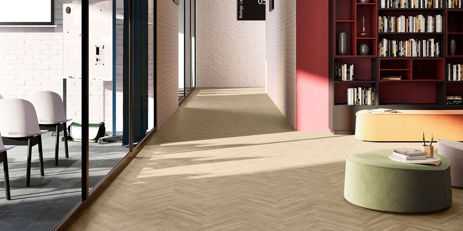 Invictus® Luxury Vinyl Flooring - New England Oak Parquet - Sand - Comm_care