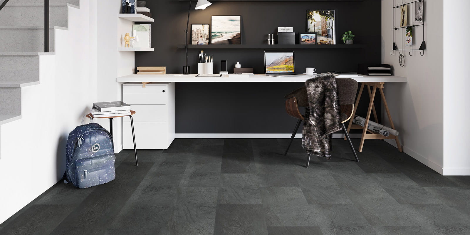 Invictus® Luxury Vinyl Flooring - Groovy Granite - Lava - Office
